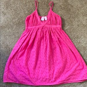 Pretty in pink eyelet dress